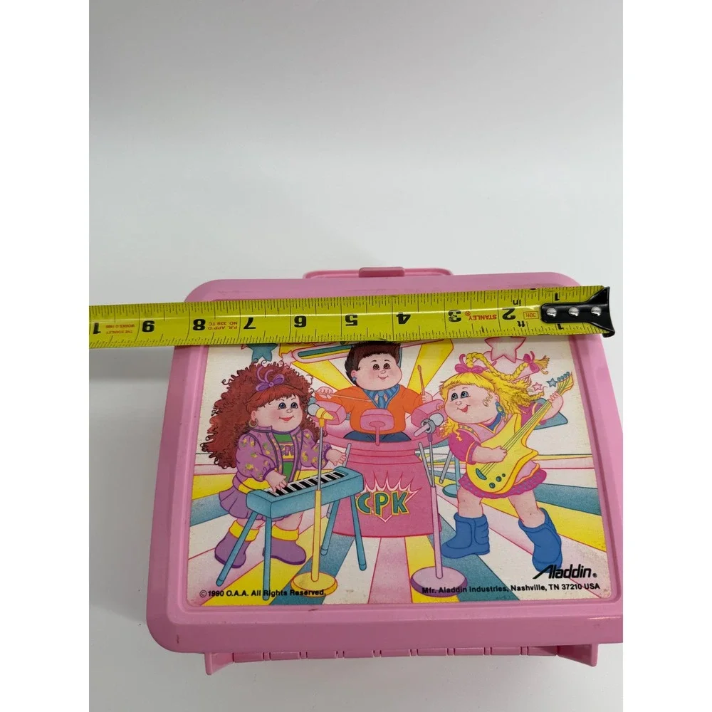 Vintage 1990 Cabbage Patch Kids Lunch Box Aladdin Pink Plastic Kidcore Retro Y2K